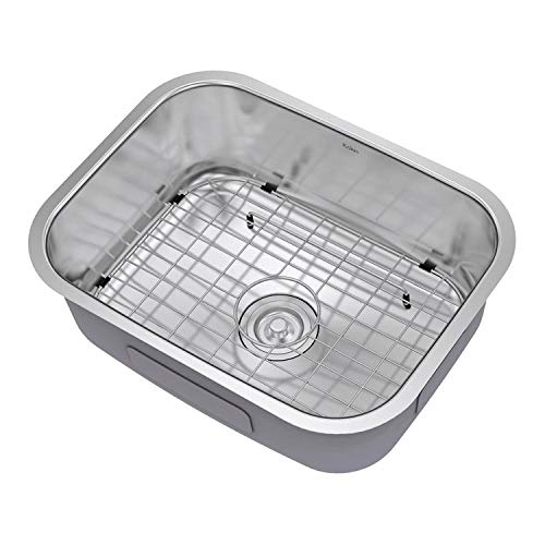 Image of Kraus 23 Inch Stainless Steel Kitchen Sink, Durable 18 Gauge Single Bowl Kitchen Sinks Undermount, KBU12