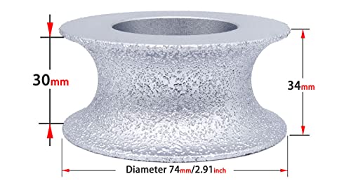 Herramientas de muela abrasiva, Rueda de perfilado broca enrutador diamante punta redondeada completa soldada al vacío for borde piedra y granito(30mm)