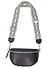 Produktbild Umhängetasche Crossbody Bag Gürteltasche in Gr. M aus 100% Leder mit breitem Gurt - Helen (schwarz 3)