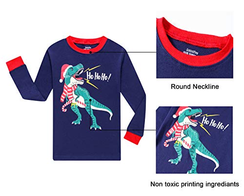Benaive Boys Christmas Pajamas Kids Xmas Holiday Pjs 100% Cotton, 2-Piece Boys Sleepwear Long Sleeves Set Size 2T - image 5