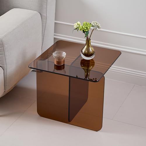 Mesa de sofá transparente y cristal marrón para cafés en el balcón 2