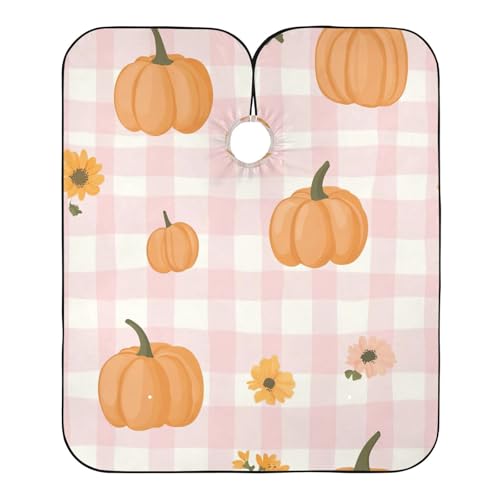 Capa profesional impermeable de corte de cabello con calabazas y flores, cierre ajustable de broche para barbero miniatura 2
