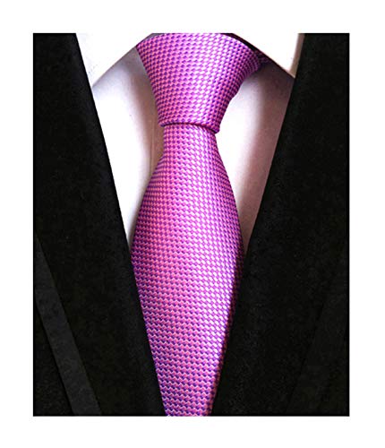 Ctskyte Men's Purple Pink Silk Ties Weave Party Vivid Viola Color Beach Wedding Neckties