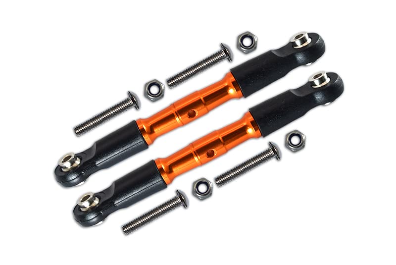 GPM For Losi 1:10 Rock Rey LOS03009 / Hammer Rey U4 LOS03030 Upgrade Parts Aluminum Adjustable Front Upper Arm With Tie Rod Design - 1Pr Set Orange