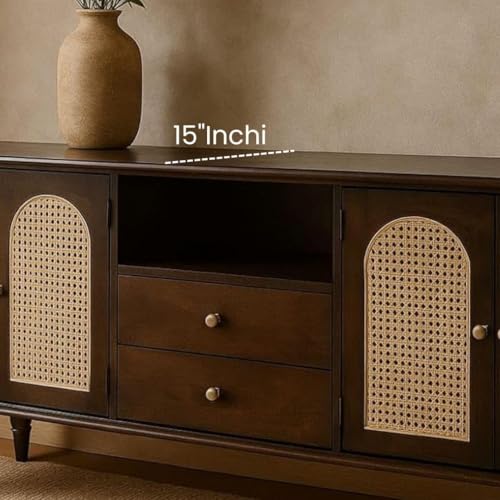 Image of TV Stand for 65 inch TV, Dark Chocolate | WALNUT TK-25