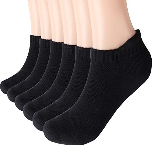 Ambielly Entrenador Calcetines por Hombres y mujeres Deportes Tobillo Calcetines Para hombre y mujer Invisible Caminando Corriendo Calcetines (Black, 39-42)