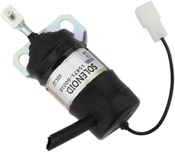 15471-60010 12V Fuel Shut Off Solenoid 052600-1000 15471-60013 for Kubota Tractor Spare Parts Generator Stop Solenoid - (Color: BlackSilver)