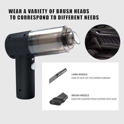 Image of GOPINATHECOM 3 in 1 Cordless Vacuum Cleaner with Air Blower and Duster | Rechargeable Handheld Vacuum for Car Home Keyboard Cleaning | Powerful Suction Lightweight Interior Cleaning Tool