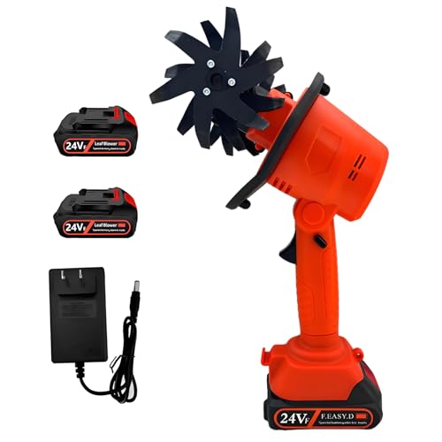 24V Motobineuse Électrique sans Fil 235 RPM Motoculteur Électrique avec 4 RangéEs de Lames en Acier Au ManganèSe Profondeur de Travail du Sol 10 cm Largeur 10 cm pour Jardin, Yard, Culture du Sol