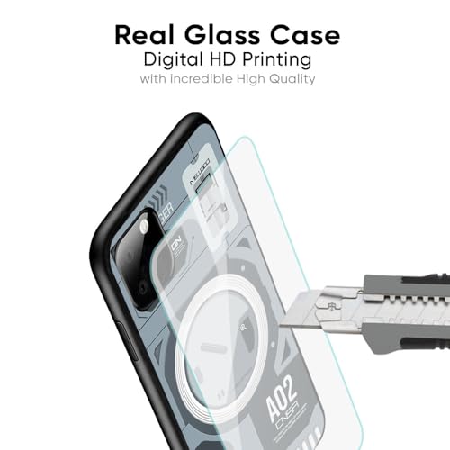 Image of Designer Tempered Glass Back Case Cover Compatible with Samsung Galaxy S23 FE 5G - Modern Technology Glass Case