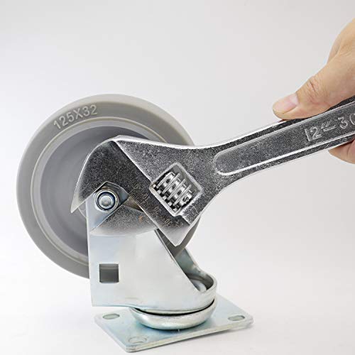 Image of Dr.Luck 12 Inch Sliver Adjustable Wrench, Drop Forged Steel Heat Treated Chrome-plated, Garage DIY Tool