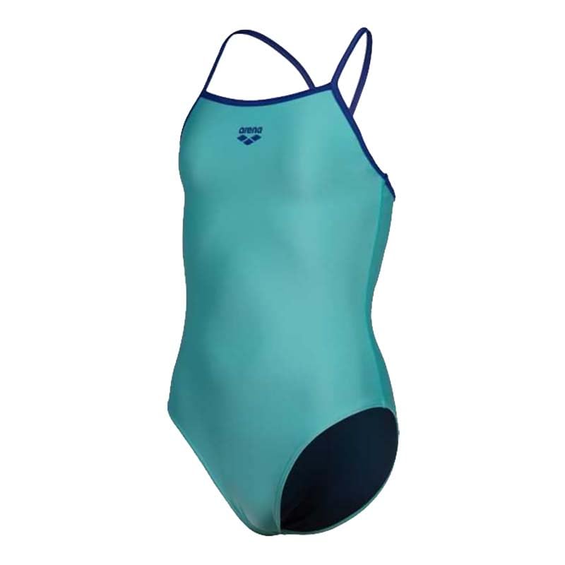 ARENA COSTUME BAMBINA NUOTO PISCINA JUNIOR 005919 880 GIRL SWIMSUIT LIGHT DROP SOLID WATER/NEON BLUE (12-13)