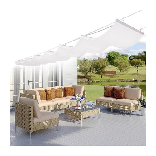 Toldo retráctil de 1,6 x 6 m, toldo corredizo para jardín y patio, elegante protección al aire libre contra el sol y los rayos UV