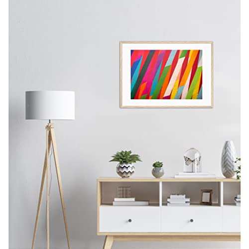 Arte abstracto de rayo colorido cuadro de madera de 50x70 cm para salon