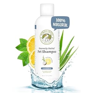Wholistic Pet Organics Pet Shampoo Concentrate: Heavenly Herbal Organic Dog Shampoo and Conditioner – All Natural Puppy and Cat Shampoo for Dry, Itchy Skin, Allergies, Dandruff