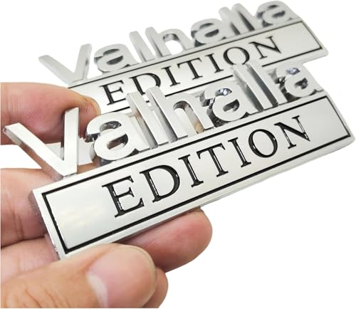 Image of 2pcs Valhalla Edition Metal Car Truck Bumper Emblem 3D Badge Sticker Decal (Silver Black)