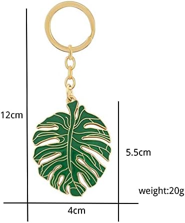 Fuqimanman2020 Monstera Plant Keychains - Cute Tropical Leaf Enamel Keychain Plant Lover Gifts for Car Keys or Bag Charm image 5