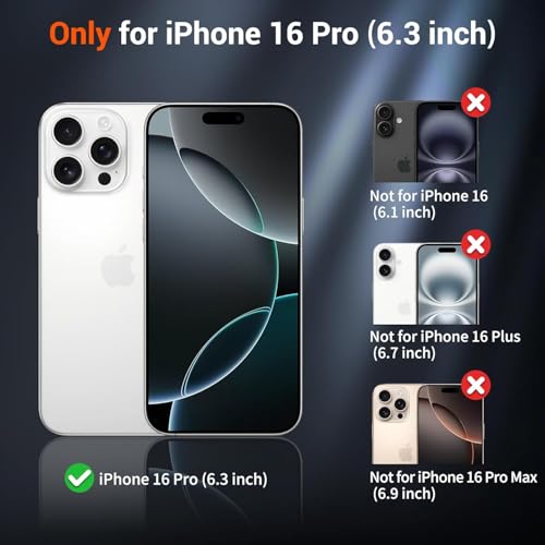 Image of iPhone 16 pro Magsafe Hard Back Case | Matte Design & 360 Protection | Military-Grade Apple iPhone 16 pro Cover | Strong Magnet Back - Black