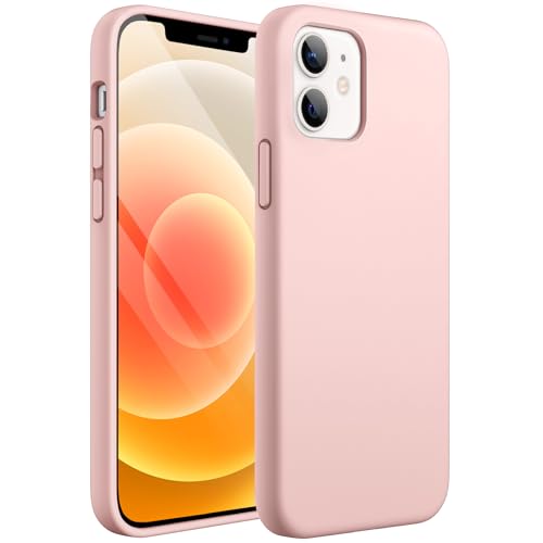 JETech Silikon Hülle für iPhone 12 Mini 5,4 Zoll, Seidig-Weich Berühren Sie Ganzkörper-Handyhülle, Stoßfeste Abdeckung mit Mikrofaserfutter (Rosa)