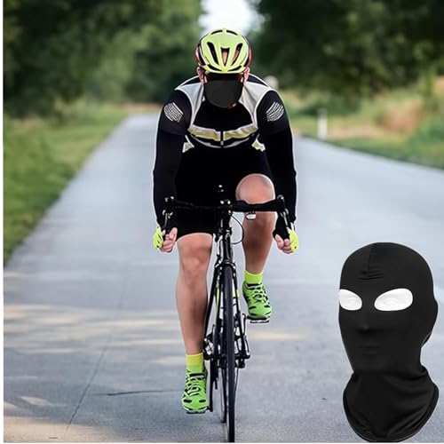 Image of 2Pcs 3 Hole Full Face Mask, Thin Cooling Balaclava Summer Seamless Face Mask for Motorcycle Bike Hunting Cycling Halloween