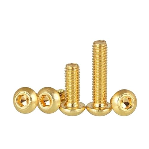 Tornillos hexagonales de cabeza semicircular latón, 1-50 unidades, M2, .5, M3, M4, M5, M6, M8, M10 y M12(M2*18 mm)