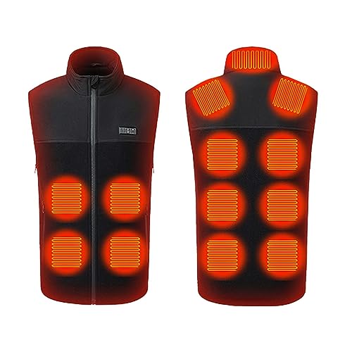 EMATOP Beheizbare Weste Warm Heizweste für Damen Herren Mode Ärmellos Wärmeweste mit 3 Einstellbar Temperatur Heizjacke 13 Heizzone Heizmantel Winter Stehkragen Wärmejacke Funktionsjacke