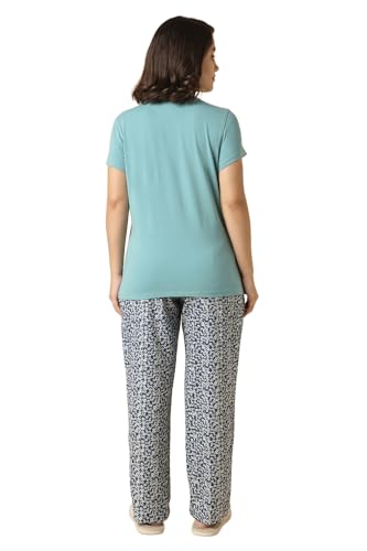 Image of Van Heusen Women's Printed Lounge Pants | Drawstrings & Side Pockets | Ultra Soft Fabric | Relaxed Fit | At home pyjamas | Everyday Comfort | Printed | Style 55306 | Available in Pack of 1 & 2