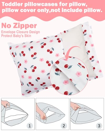 Image of ALVABABY Toddler Pillowcases 2 Pack Organic Cotton Fit 13 inchx 18 inch or 12 inchx16 inch Kids Pillow Cover Envelope for Girl Boy 2TPE53A | Envelope for Girl Boy Travel(Pillowcase Only)