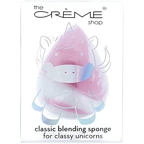 The Crème Shop Korean Beauty Cosmetic Sponge, Blending Blush Edge Cut Powder and Creams Blemish Smooth Classic Blending Sponge for Classy Unicorns