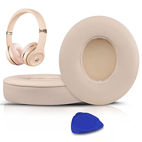 SoloWIT® wymienne poduszki nausznik do Beats Solo 2 i Solo 3 bezprzewodowe słuchawki nauszne, podkładki do uszu z miękką skórę białkową, dodatkowa grubość