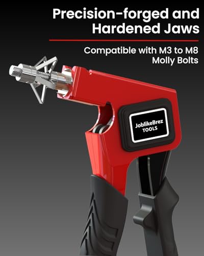 Molly Bolts for Drywall Plaster Walls (0.12-1.28), 34 PCS in 3 Sizes, Heavy Duty Hollow Wall Anchors with Setting Tool, Perfect for TVs, Curtain Rods, Mirrors, Towel Racks, Up to 55 lbs