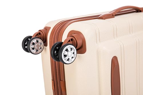 Image of Rockland Melbourne Hardside 2 Piece Expandable Spinner Wheel Luggage Set, Carry-On 20 inch and Tote 14 inch, White