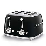 Smeg TSF03BLEU Toaster, 4 Scheiben, Schwarz
