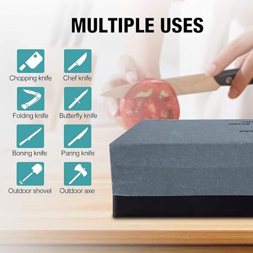 Image of Garth Knife Sharpener 1 Pc - Dual Grit Silicon Carbide, Combination for Chisels, Knives, Cutting Tools with Safety Case, Ceramic and Metal Blades - Professional-Grade Carborundum Sharpening Block