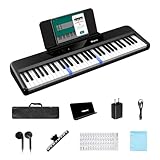 Rhymo 61 Keys Lighted Smart Piano Keyboard for Beginners, Velocity Sensitive Light Up Keys, Digital Electric Piano with APP Learning