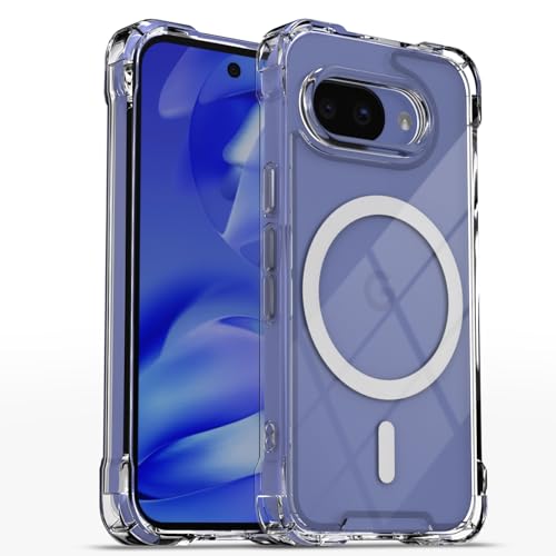 Image of Amazon Basics Back Cover for Google Pixel 9A Mag-Safe Shockproof PC + TPU Protective Case Magnetic Support Bumper Case (Transparent Mag-Safe)
