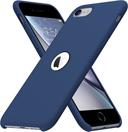 Image of VONZEE Liquid Silicone Soft Back Cover for iPhone 7 Case, Shockproof Slim Camera & Full Body Protection Non Yellowing Cover with Microfiber Lining & Logo Cut (4.7 Inch) -Blue