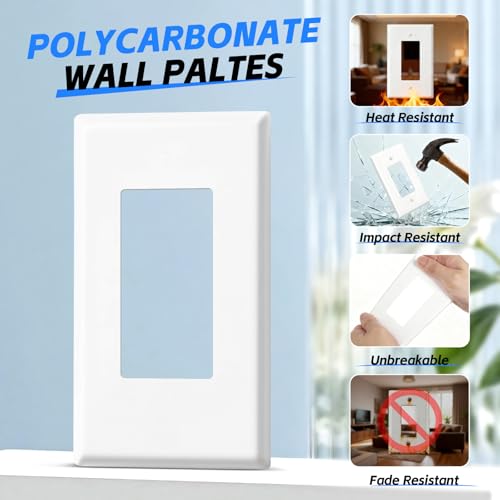 Plaque murale blanche lot de 6 grand format polycarbonate - 5