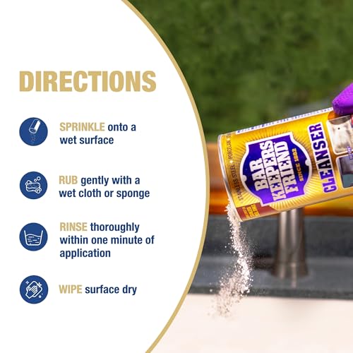 bar keepers friend powder cleanser 2 x 12 oz multipurpose cleaner stain amp rust remover for bathroom kitchen amp outdoor use on stainless steel aluminum brass tile ceramic porcelain amp more