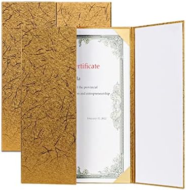 2-Pack A4 Certificate Holders - Gold Foil Diploma Covers With Document Protectors