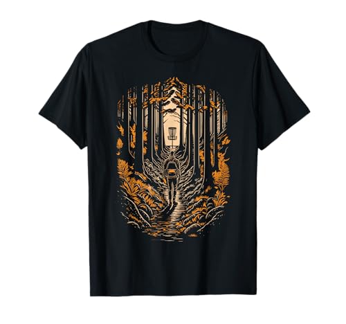 Disc Golf Forest Course Wilderness Golfer Sunset T-Shirt