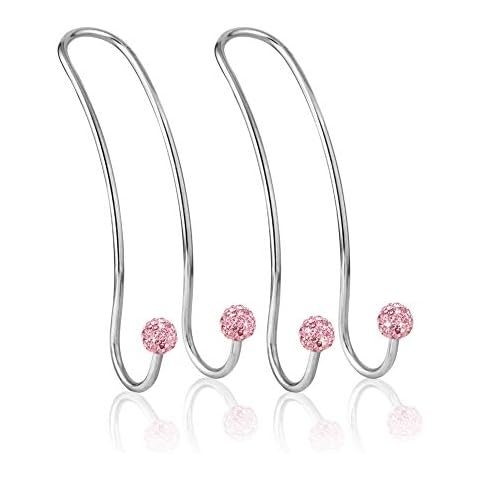 Soleebee Pack of 2 Car Back Seat Headrest Hook Hanger Organiser Hook, Bling Multifunctional Headrest Holder Car Hook, Universal Durable Car Seat Hook for SUV Truck Vehicle (Pink) Cover