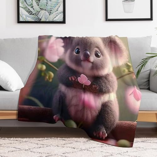 Couverture Polaire Koala Plaid Polyester Chaud Jeté de Canapé - 3