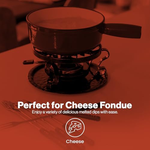 Swissmar Lugano Cast Iron Cheese Fondue Pot Replacement, 2 QT / 2 L β Compatible with Swissmar Lugano Fondue Sets β Ideal for Melting Cheese, Chocolate, & Caramel β Matte Black - 2