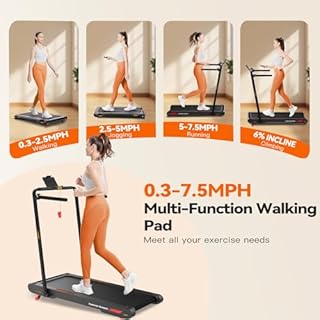 Sperax 4 in 1 Foldable Walking Vibration Pad with 6% Incline,7.5 MPH Treadmills for Home with Remote Control, 3.0HP Walking Pad Treadmill with APP