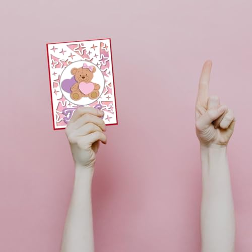 GLOBLELAND Stylish Love Bear Cutting Dies for Card Making Bow Bear Teddy Bear Die Cuts Valentine's Day Bear Cut Dies for DIY Scrapbooking Journal Embossing Paper Craft Decor - Image 4