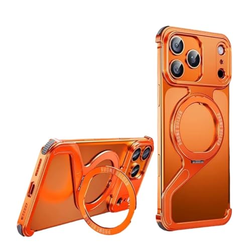 t[XP[X iPhone 17 Pro Max/17 Pro/17 p, XA~op[ M݌v, ^ϏՌی & 360°]}OlbgX^ht, x[XfUC(Orange,17)