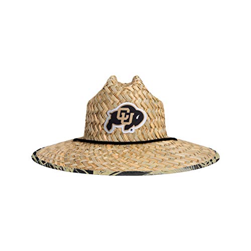 Image of FOCO Men's NCAA College Team Logo Floral Straw Sun Hat