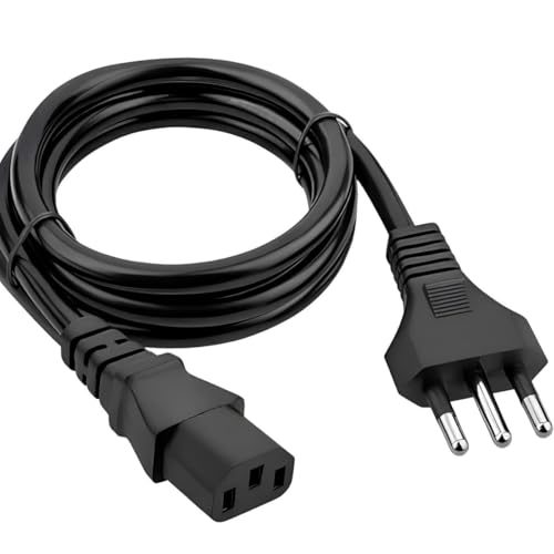 Cabo de Força Energia Tripolar 3 Pinos 1,5m Bivolt Universal – Compatível com PC Monitor, TV, Impressora, Notebook Fonte de Alimentação Computador Estabilizador Equipamentos Eletrônicos e Periféricos