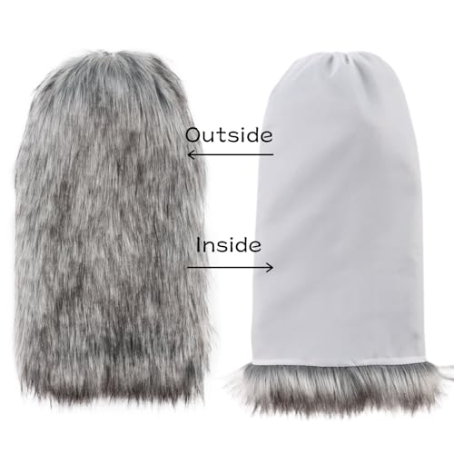 Image of Peecabe Winter Women Faux Fur Fluffy Leg Warmers Fuzzy Long Boot Covers Furry For Christmas